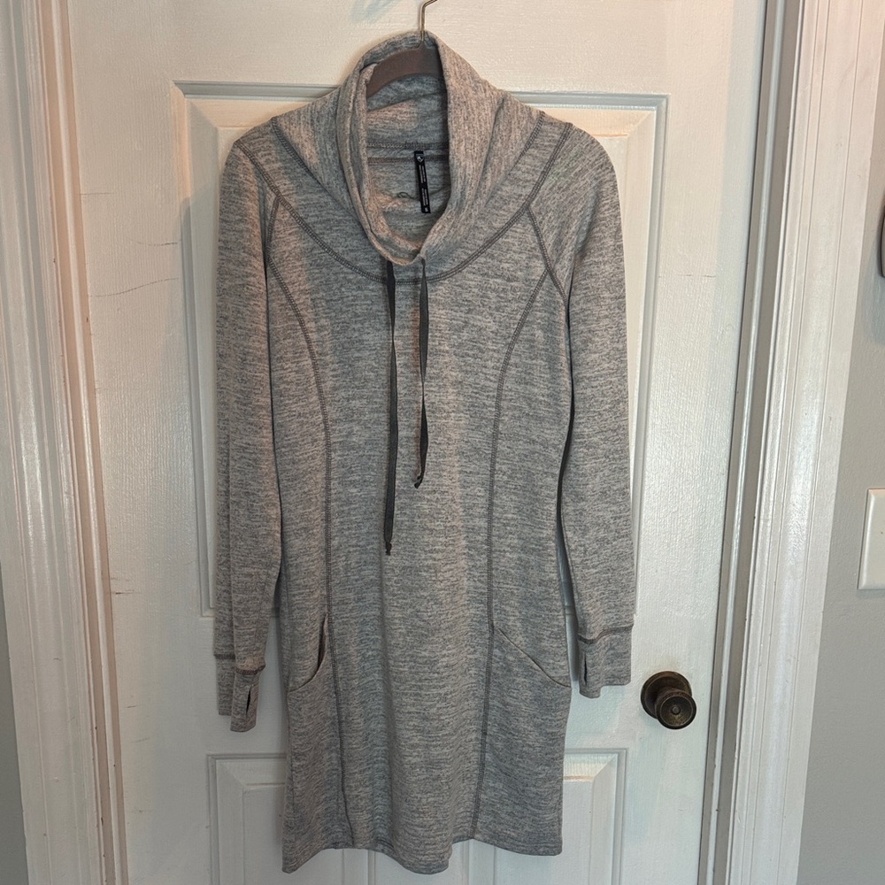 Kuhl Cozy Gray Cowl Neck Sweater Dress